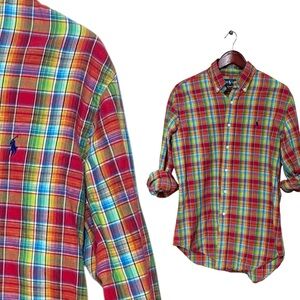 Polo Ralph Lauren vintage red plaid classic fit men’s shirt medium